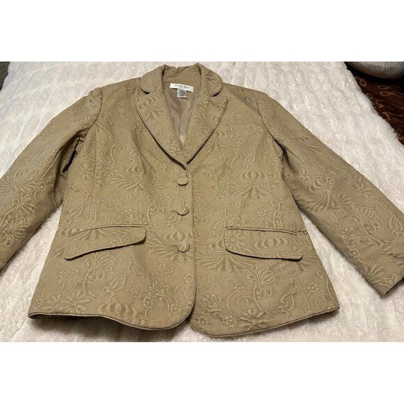 Women's Judith Hart Collection Tan Color Jacket Blazer 100% Cotton Size 10 - Picture 14 of 16